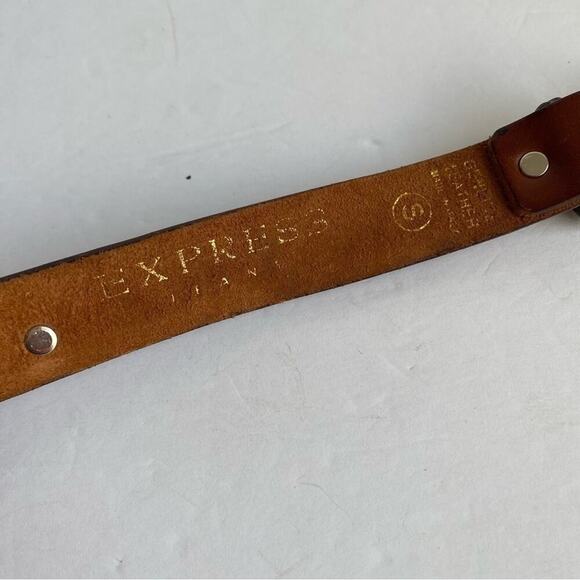 Vintage Western Studded Belt Brown Leather Star Coastal Cowgirl Womens Small - Picture 7 of 10